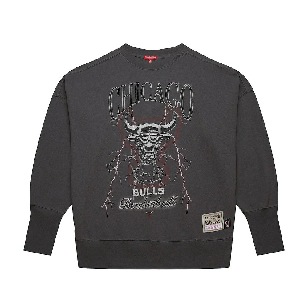Chicago Bulls Women's Hardwood Classics Lightweight Pullover Sweatshirt Charcoal