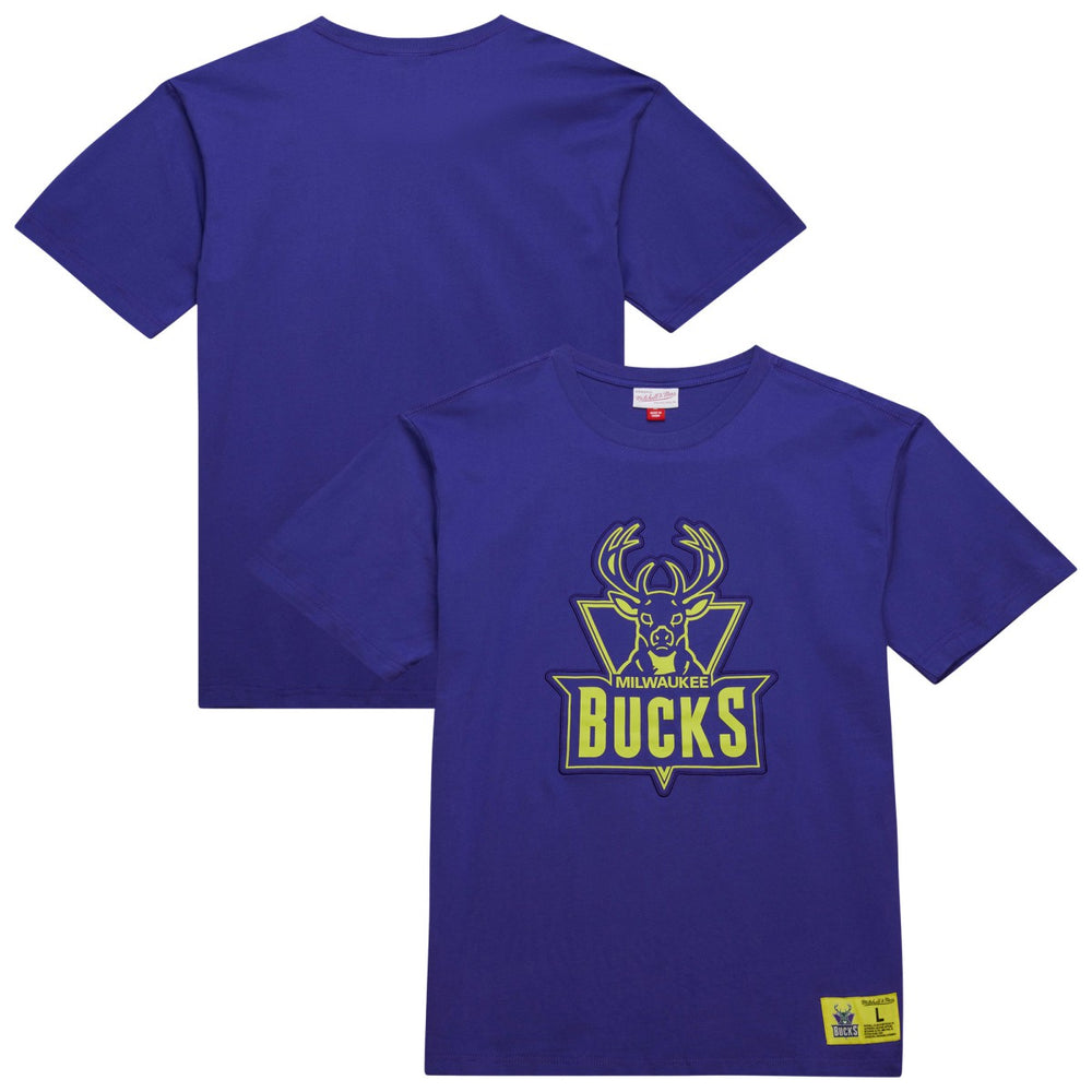 Milwaukee Bucks Hardwood Classics Neon Nights Premium T-Shirt Purple