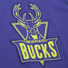 Milwaukee Bucks Hardwood Classics Neon Nights Premium T-Shirt Purple