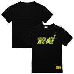 Miami Heat Hardwood Classics Neon Nights Premium T-Shirt Black