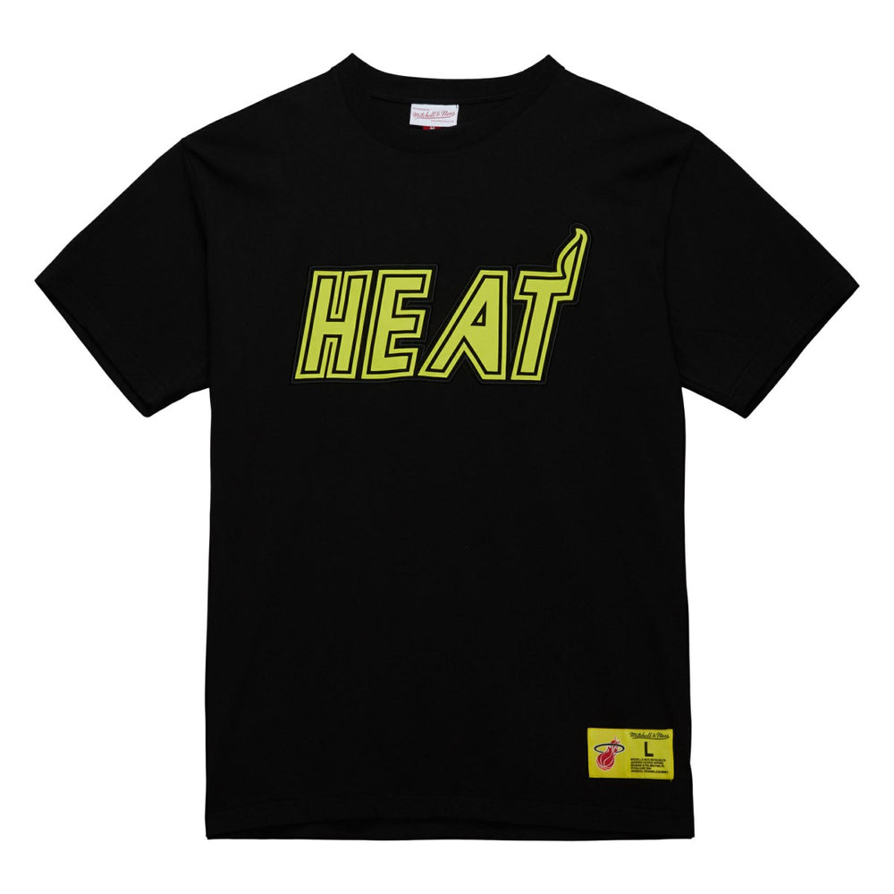 Miami Heat Hardwood Classics Neon Nights Premium T-Shirt Black