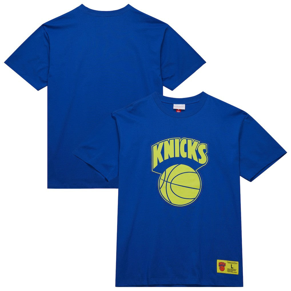 New York Knicks Hardwood Classics Neon Nights Premium T-Shirt Blue