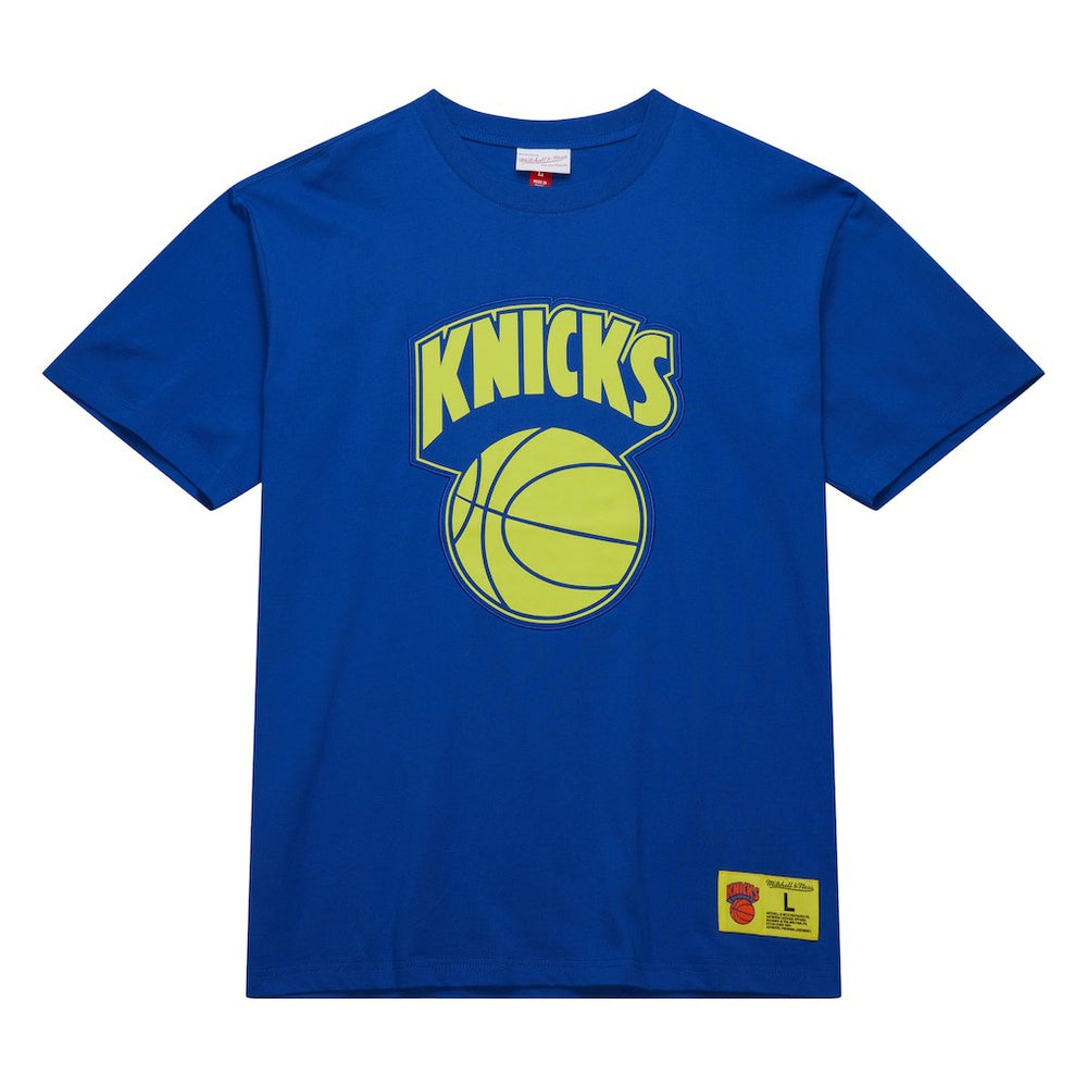 New York Knicks Hardwood Classics Neon Nights Premium T-Shirt Blue