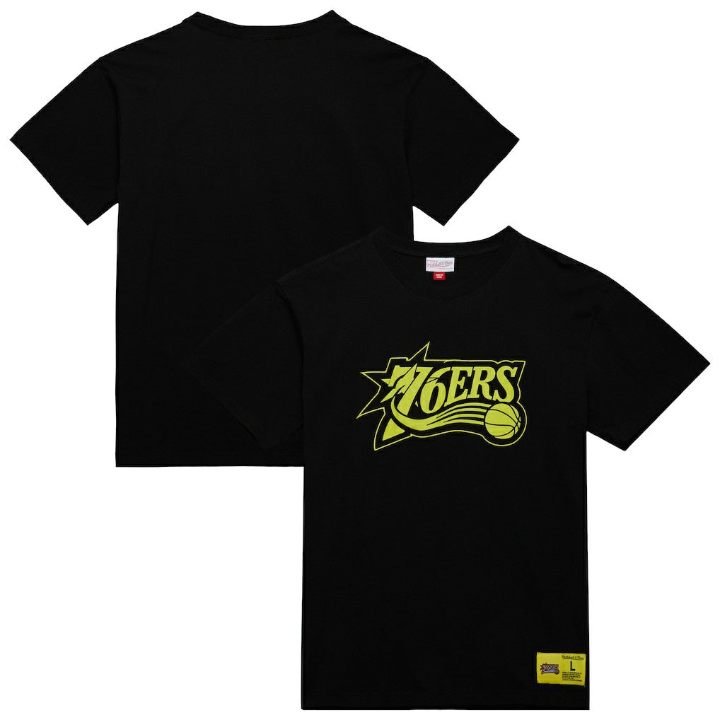 Philadelphia 76ers Hardwood Classics Neon Nights Premium T-Shirt Black