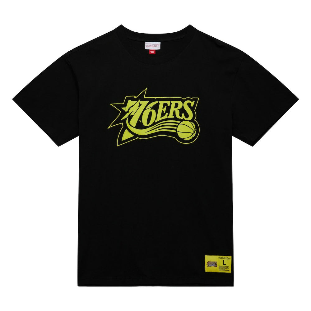 Philadelphia 76ers Hardwood Classics Neon Nights Premium T-Shirt Black