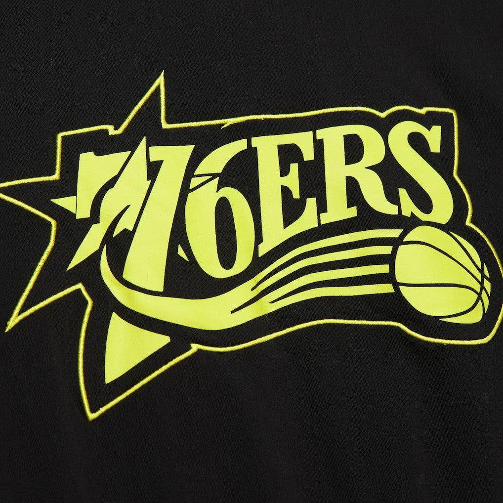 Philadelphia 76ers Hardwood Classics Neon Nights Premium T-Shirt Black
