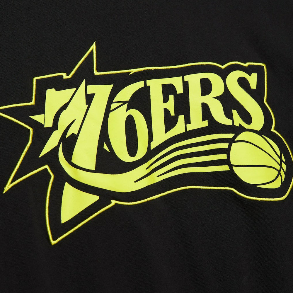 Philadelphia 76ers Hardwood Classics Neon Nights Premium T-Shirt Black