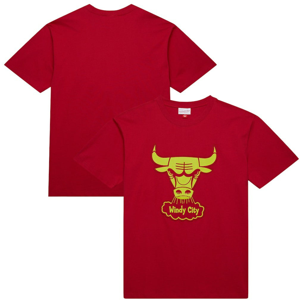 Chicago Bulls Hardwood Classics Neon Nights Premium T-Shirt Red