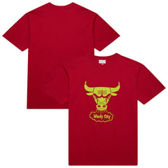 Chicago Bulls Hardwood Classics Neon Nights Premium T-Shirt Red