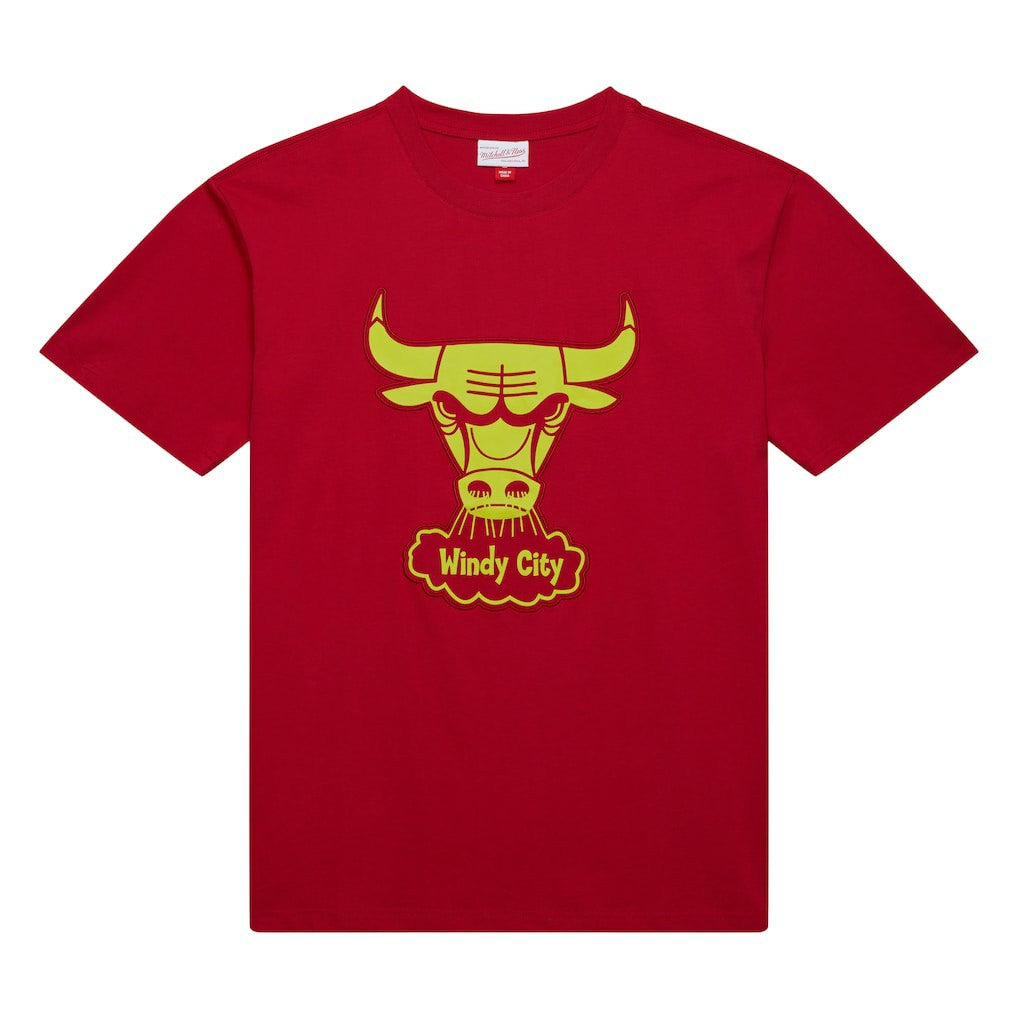 Chicago Bulls Hardwood Classics Neon Nights Premium T-Shirt Red