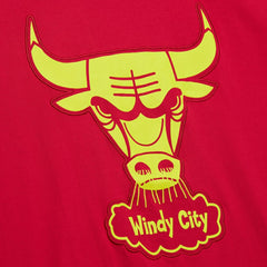Chicago Bulls Hardwood Classics Neon Nights Premium T-Shirt Red