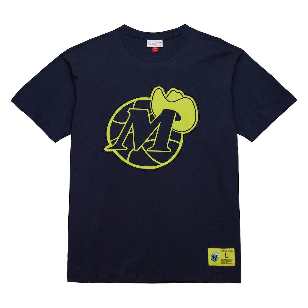 Dallas Mavericks Hardwood Classics Neon Nights Premium T-Shirt Navy