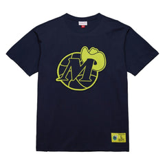 Dallas Mavericks Hardwood Classics Neon Nights Premium T-Shirt Navy