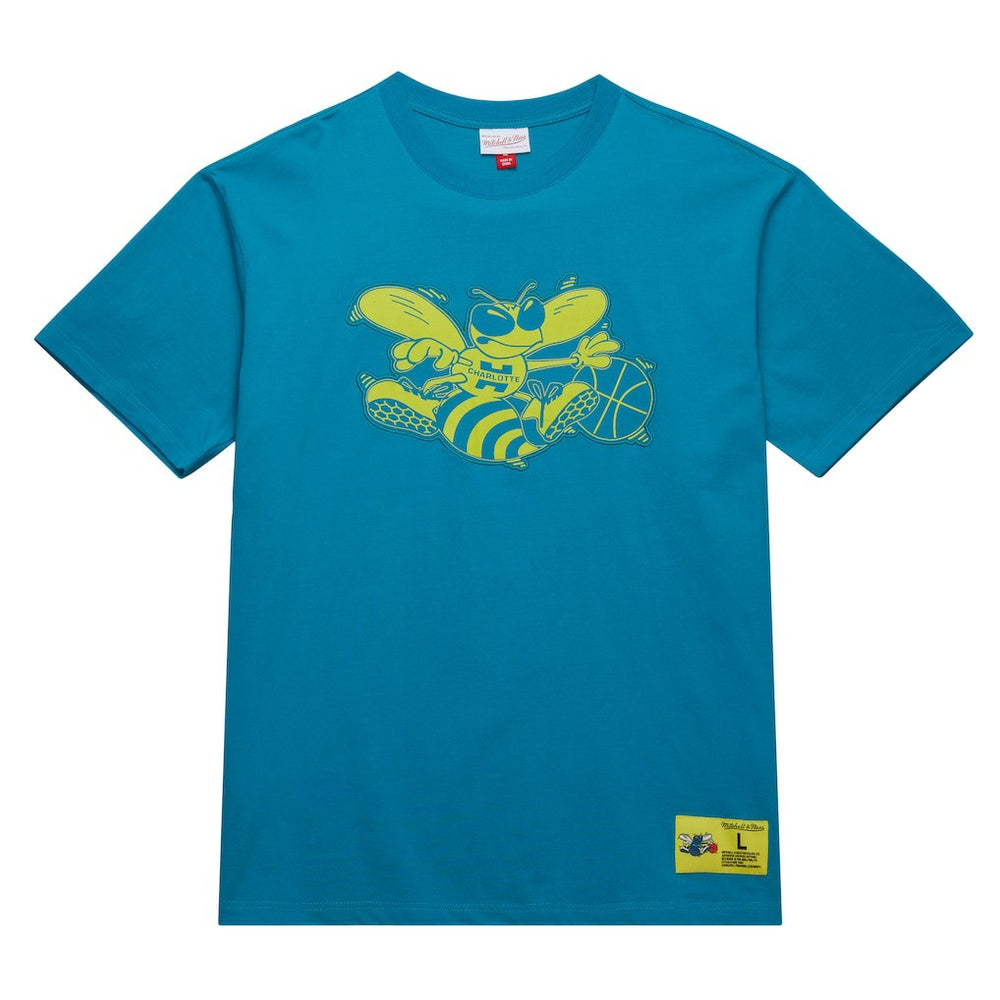 Charlotte Hornets Hardwood Classics Neon Nights Premium T-Shirt Teal