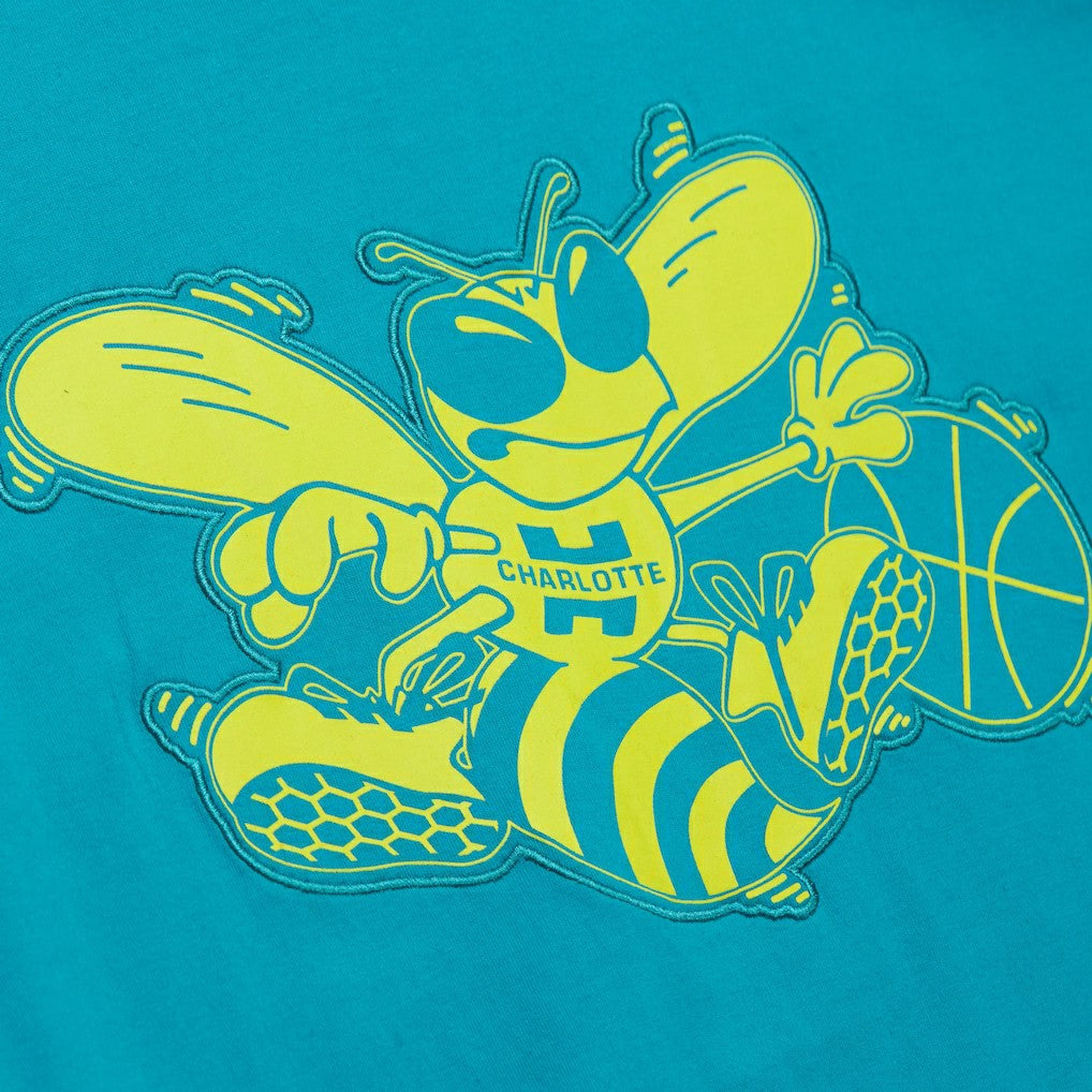 Charlotte Hornets Hardwood Classics Neon Nights Premium T-Shirt Teal