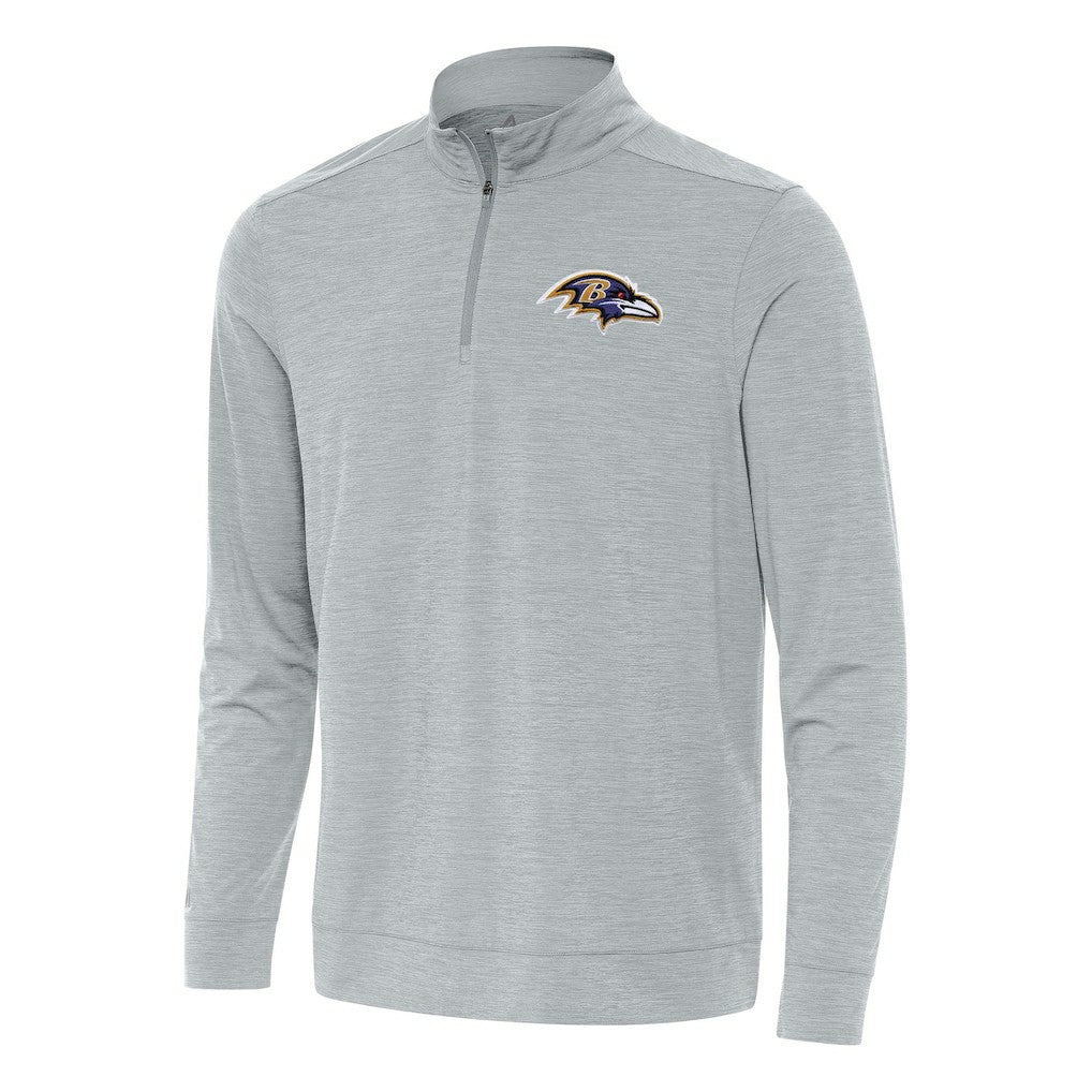 Baltimore Ravens Antigua Bright Quarter-Zip Top Heather Gray