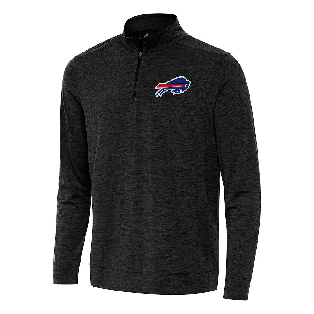 Buffalo Bills Antigua Bright Quarter-Zip Top Heather Black