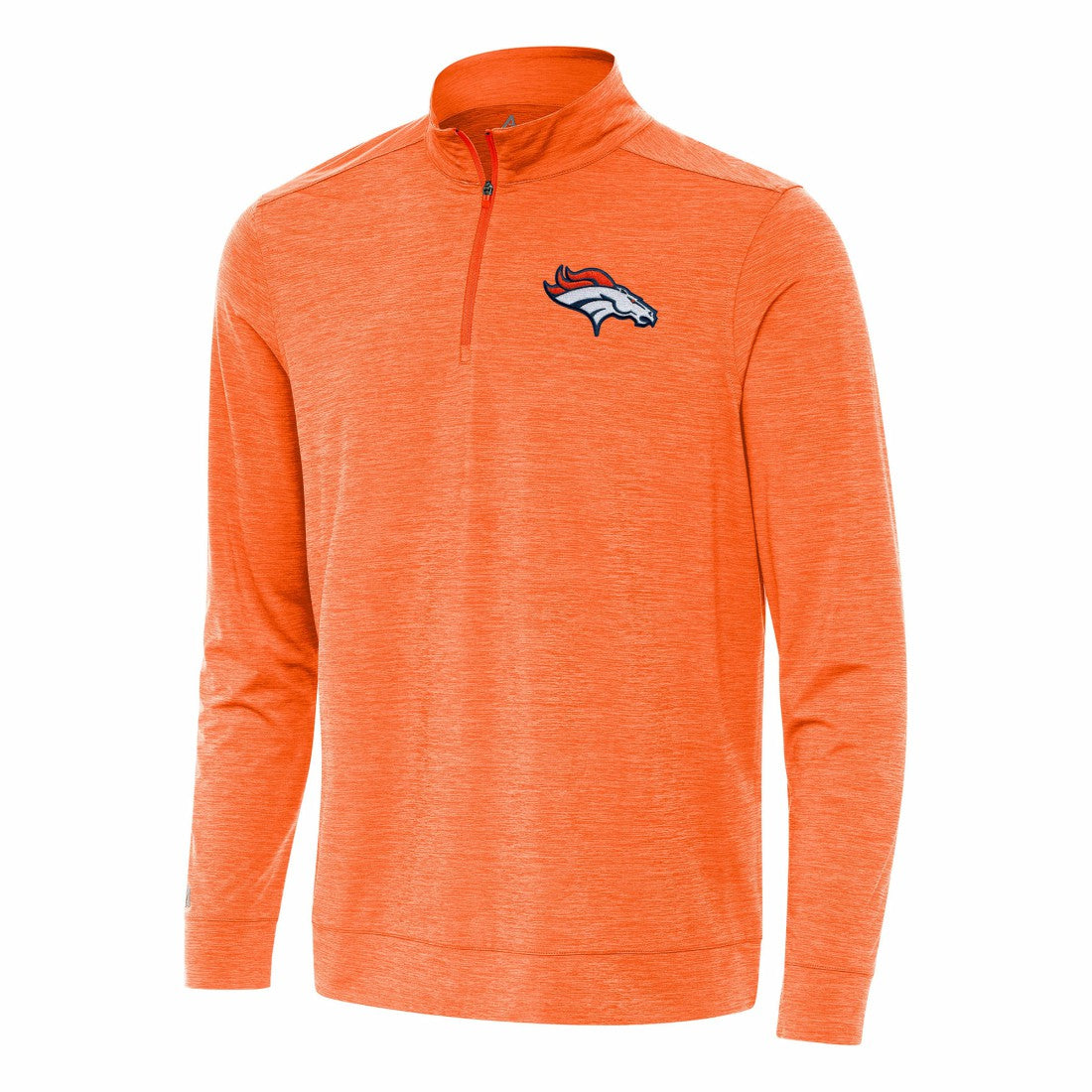 Denver Broncos Antigua Bright Quarter-Zip Top Heather Orange