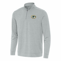 Green Bay Packers Antigua Bright Quarter-Zip Top Heather Gray