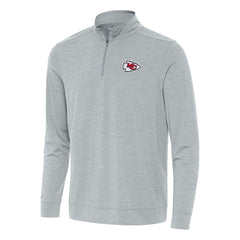 Kansas City Chiefs Antigua Bright Quarter-Zip Top Heather Gray