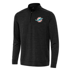Miami Dolphins Antigua Bright Quarter-Zip Top Heather Black