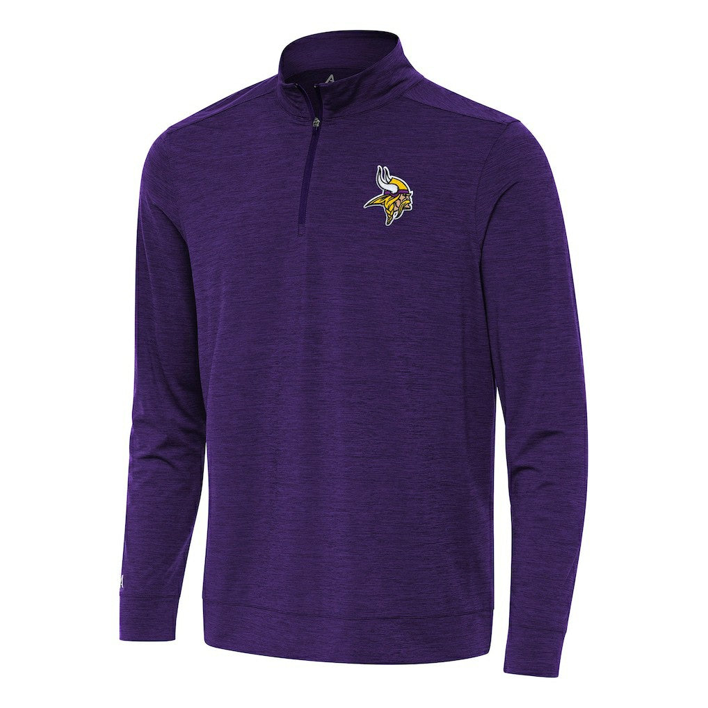Minnesota Vikings Antigua Bright Quarter-Zip Top Heather Purple