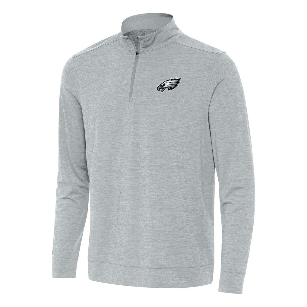 Philadelphia Eagles Antigua Bright Quarter-Zip Top Heather Gray