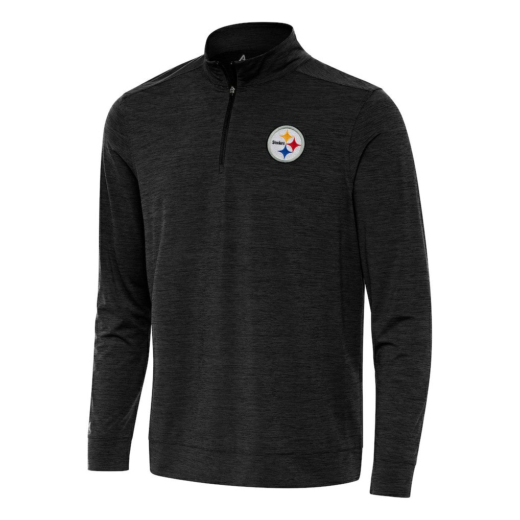 Pittsburgh Steelers Antigua Bright Quarter-Zip Top Heather Black