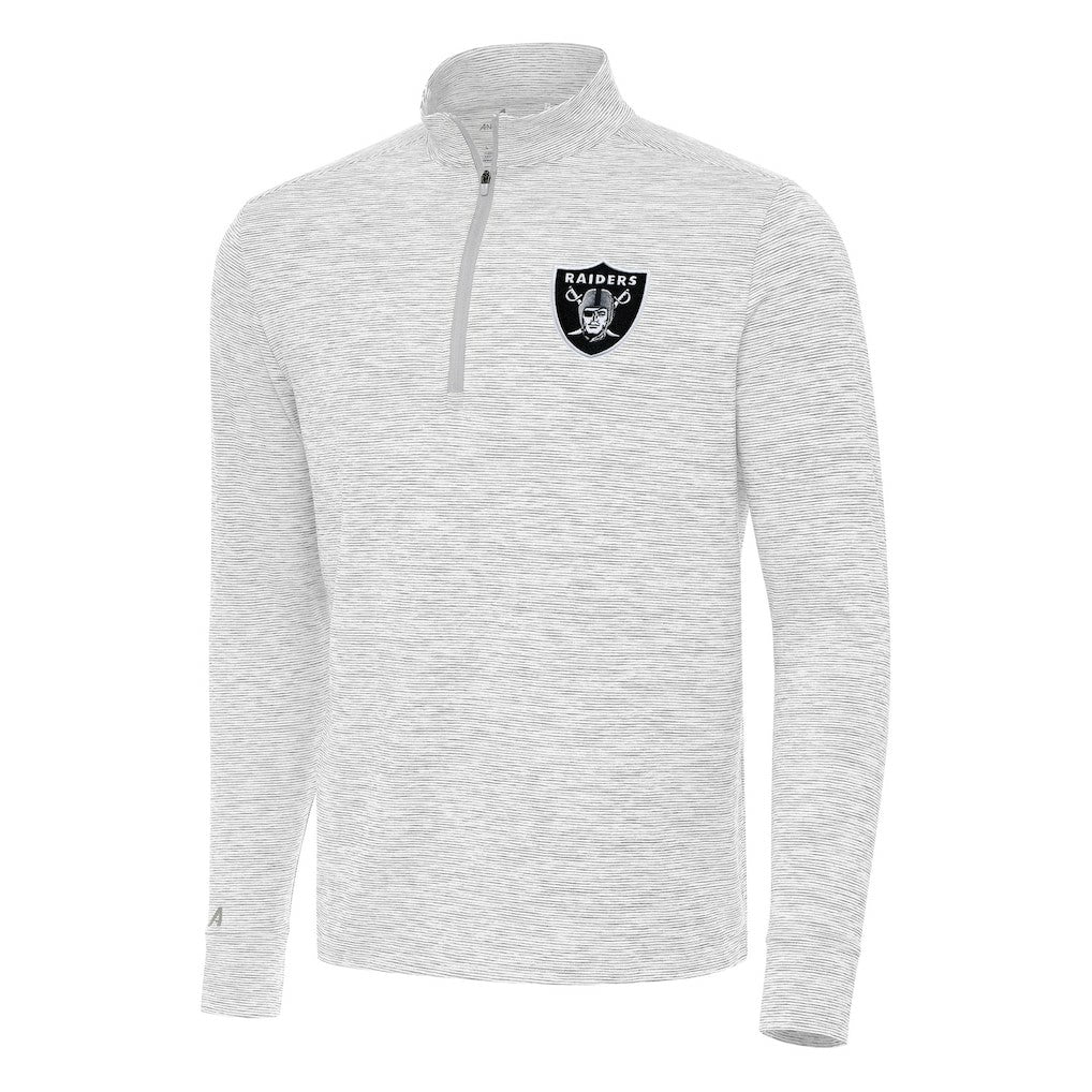 Las Vegas Raiders Antigua Cause Quarter-Zip Top Gray
