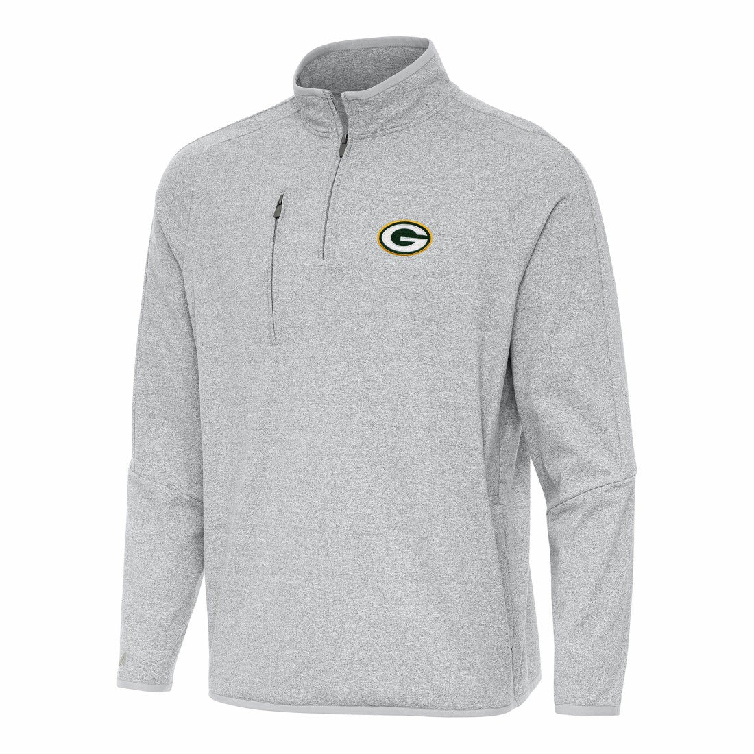 Green Bay Packers Antigua Certain Tri-Blend Quarter-Zip Top Heather Gray