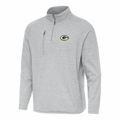 Green Bay Packers Antigua Certain Tri-Blend Quarter-Zip Top Heather Gray