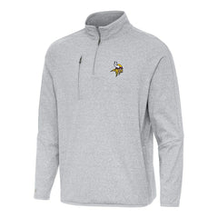 Minnesota Vikings Antigua Certain Tri-Blend Quarter-Zip Top Heather Gray