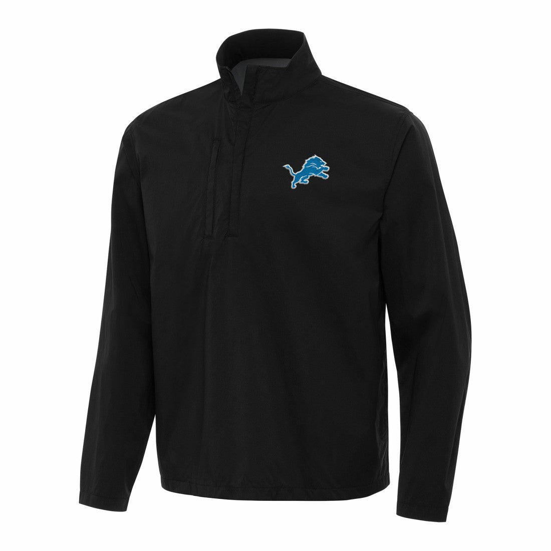 Detroit Lions Antigua Brisk Quarter-Zip Pullover Jacket Black
