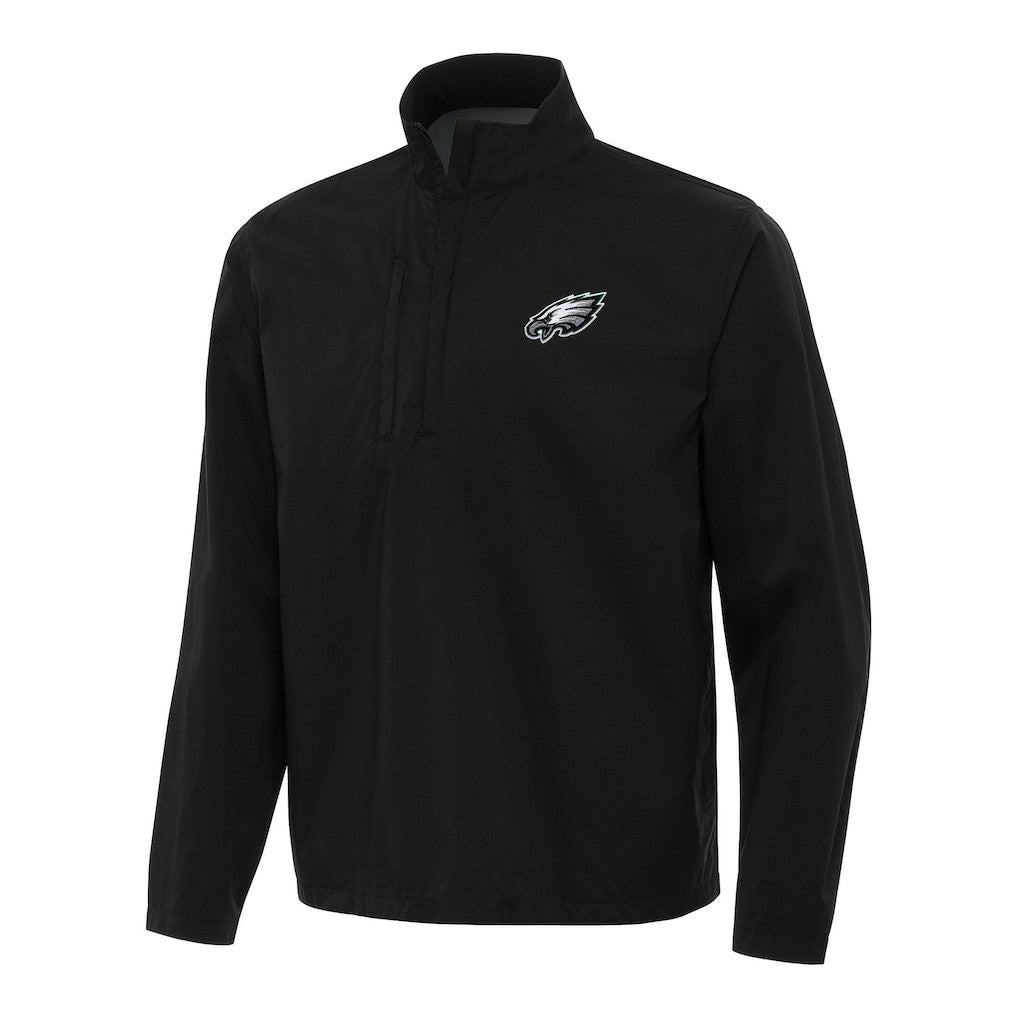 Philadelphia Eagles Antigua Brisk Quarter-Zip Pullover Jacket Black