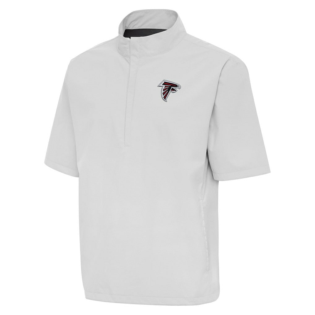 Atlanta Falcons Antigua Brisk Short Sleeve Quarter-Zip Windshirt Heather Gray