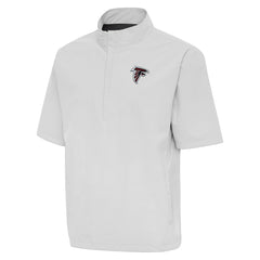 Atlanta Falcons Antigua Brisk Short Sleeve Quarter-Zip Windshirt Heather Gray