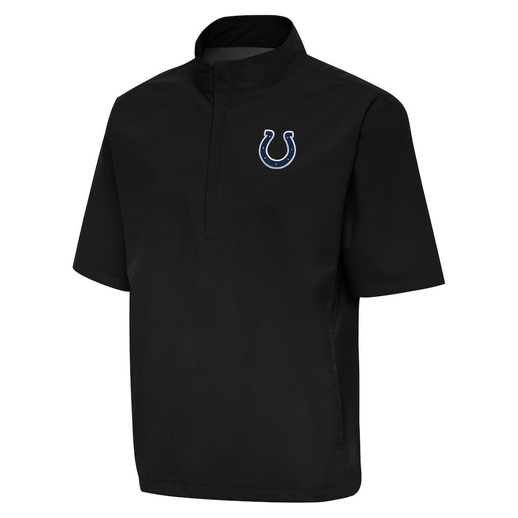 Indianapolis Colts Antigua Brisk Short Sleeve Quarter-Zip Windshirt Black