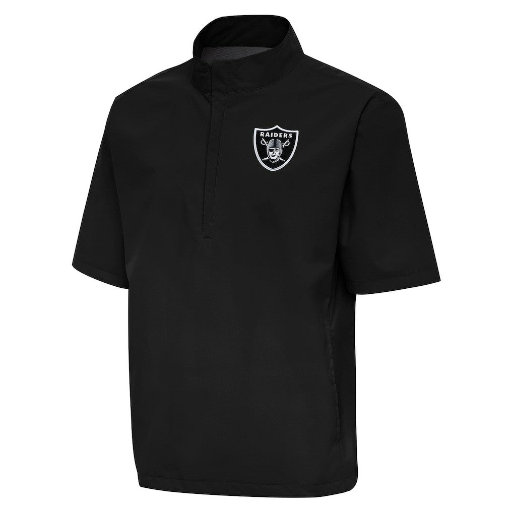 Las Vegas Raiders Antigua Brisk Short Sleeve Quarter-Zip Windshirt Black