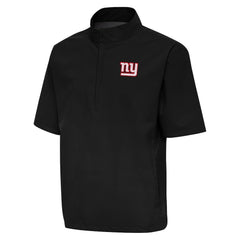 New York Giants Antigua Brisk Short Sleeve Quarter-Zip Windshirt Black