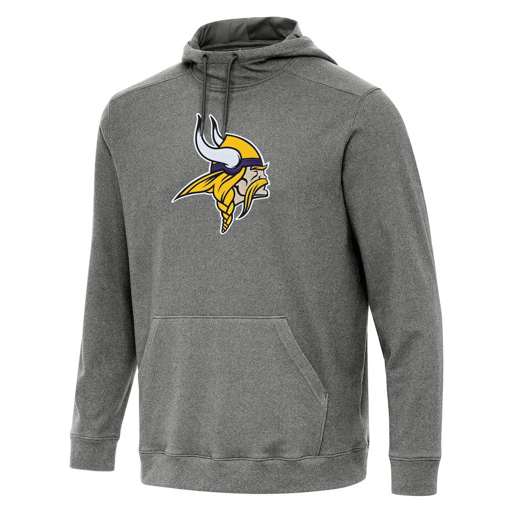Minnesota Vikings Antigua Cloud Pullover Hoodie Heather Black