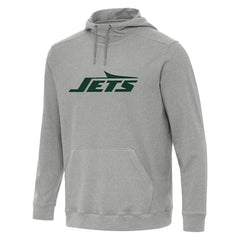 New York Jets Antigua Cloud Pullover Hoodie Heather Gray