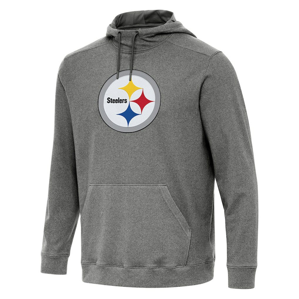 Pittsburgh Steelers Antigua Cloud Pullover Hoodie Heather Black