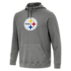 Pittsburgh Steelers Antigua Cloud Pullover Hoodie Heather Black