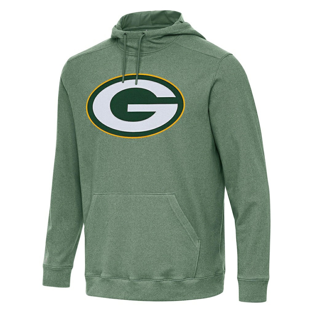 Green Bay Packers Antigua Cloud Pullover Hoodie Heather Green
