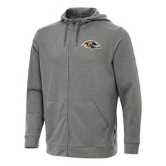 Baltimore Ravens Antigua Effortless Full-Zip Hoodie Heather Black
