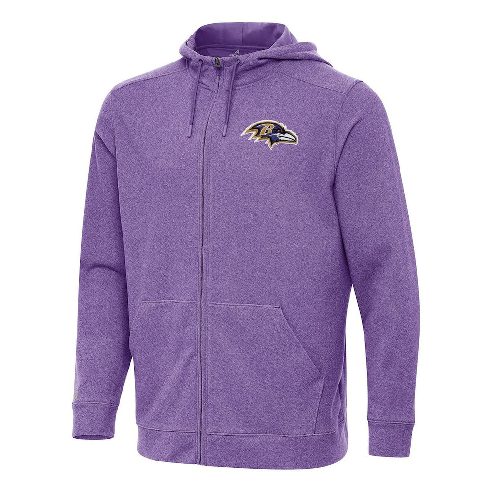 Baltimore Ravens Antigua Effortless Full-Zip Hoodie Heather Purple