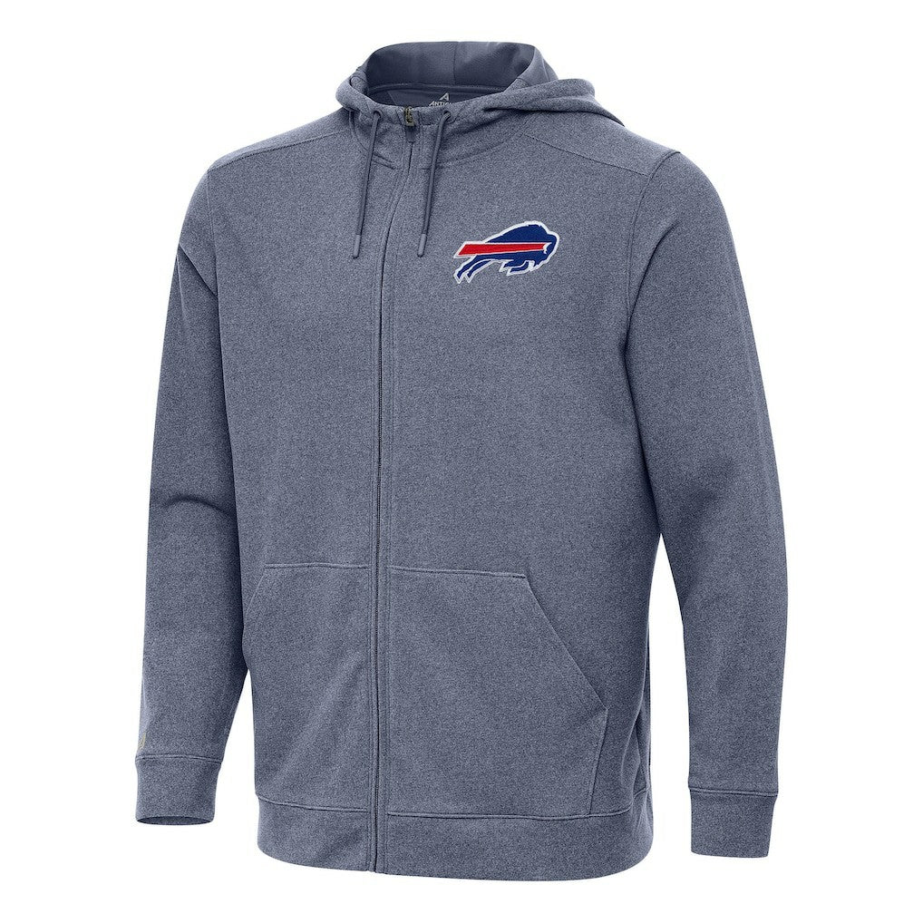Buffalo Bills Antigua Effortless Full-Zip Hoodie Heather Navy