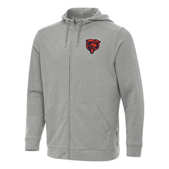 Chicago Bears Antigua Effortless Full-Zip Hoodie Heather Gray