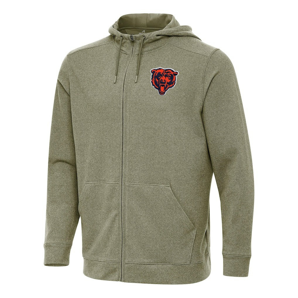 Chicago Bears Antigua Effortless Full-Zip Hoodie Olive