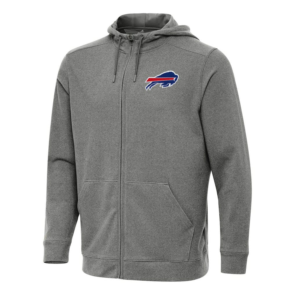 Buffalo Bills Antigua Effortless Full-Zip Hoodie Heather Black